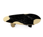 Ophelia Oval Carrara Marble & Gold Dining Table
