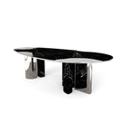 Ophelia Oval Carrara Marble & Gold Dining Table