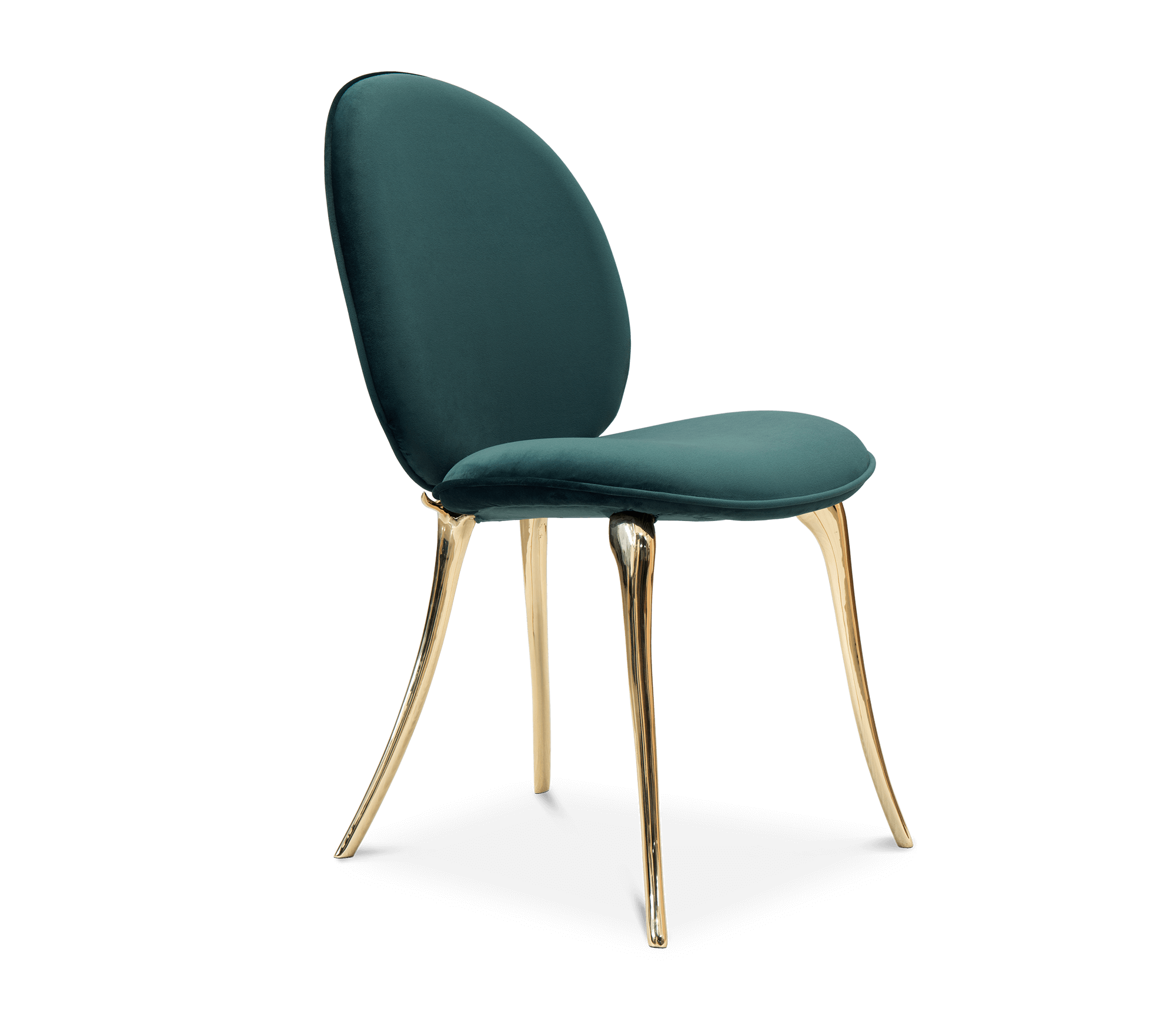 Soleil Curved Brass Modern Luxury Dining Chair