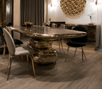 Stonehenge Marble & Brass Dining Table