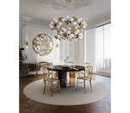 Empire Round Luxury Brass Inlay Dining Table