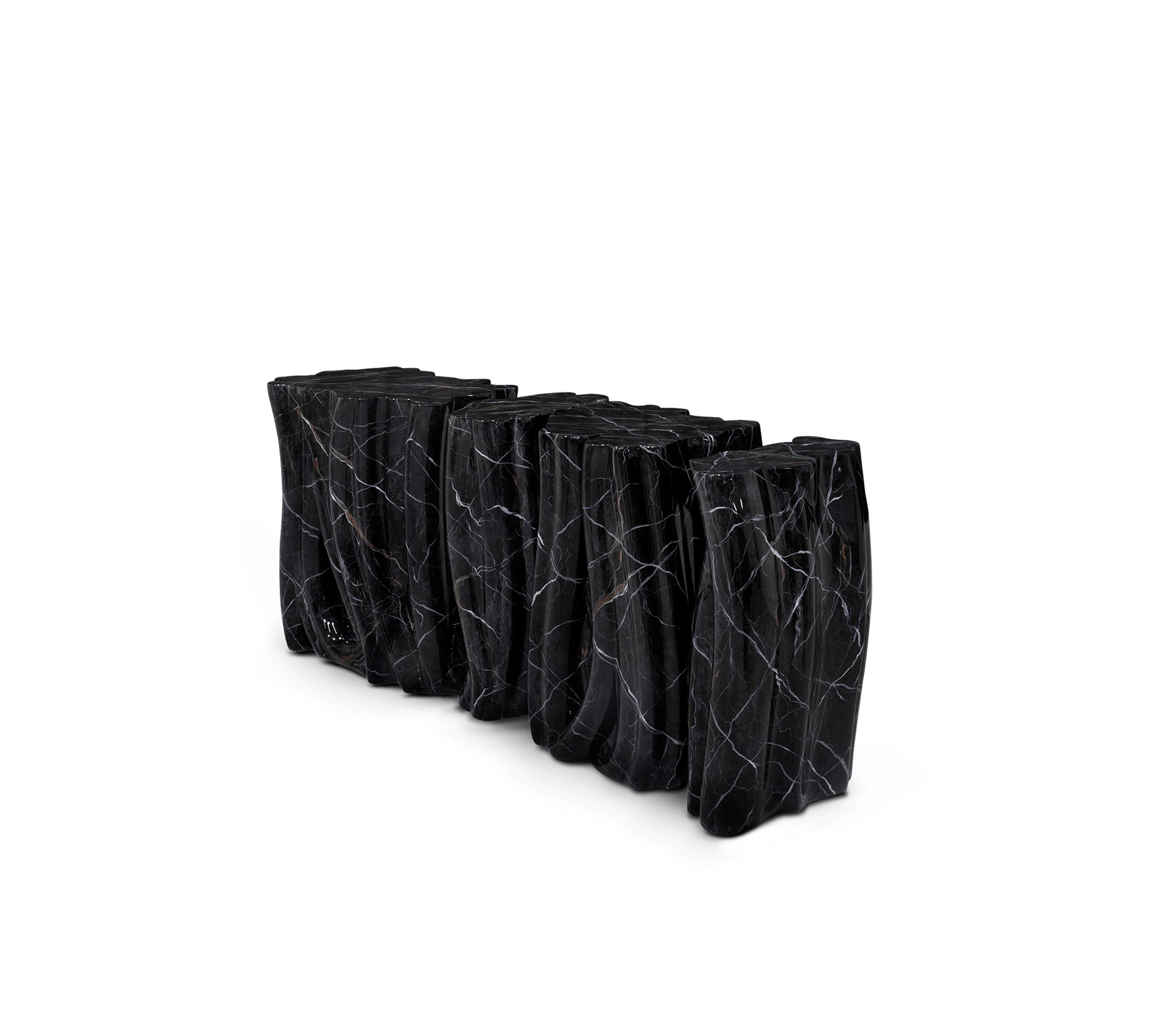 Monochrome Consoles Fluid Sculptural Resin Entryways Cabinet Table