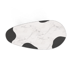 Ophelia Oval Carrara Marble & Gold Dining Table