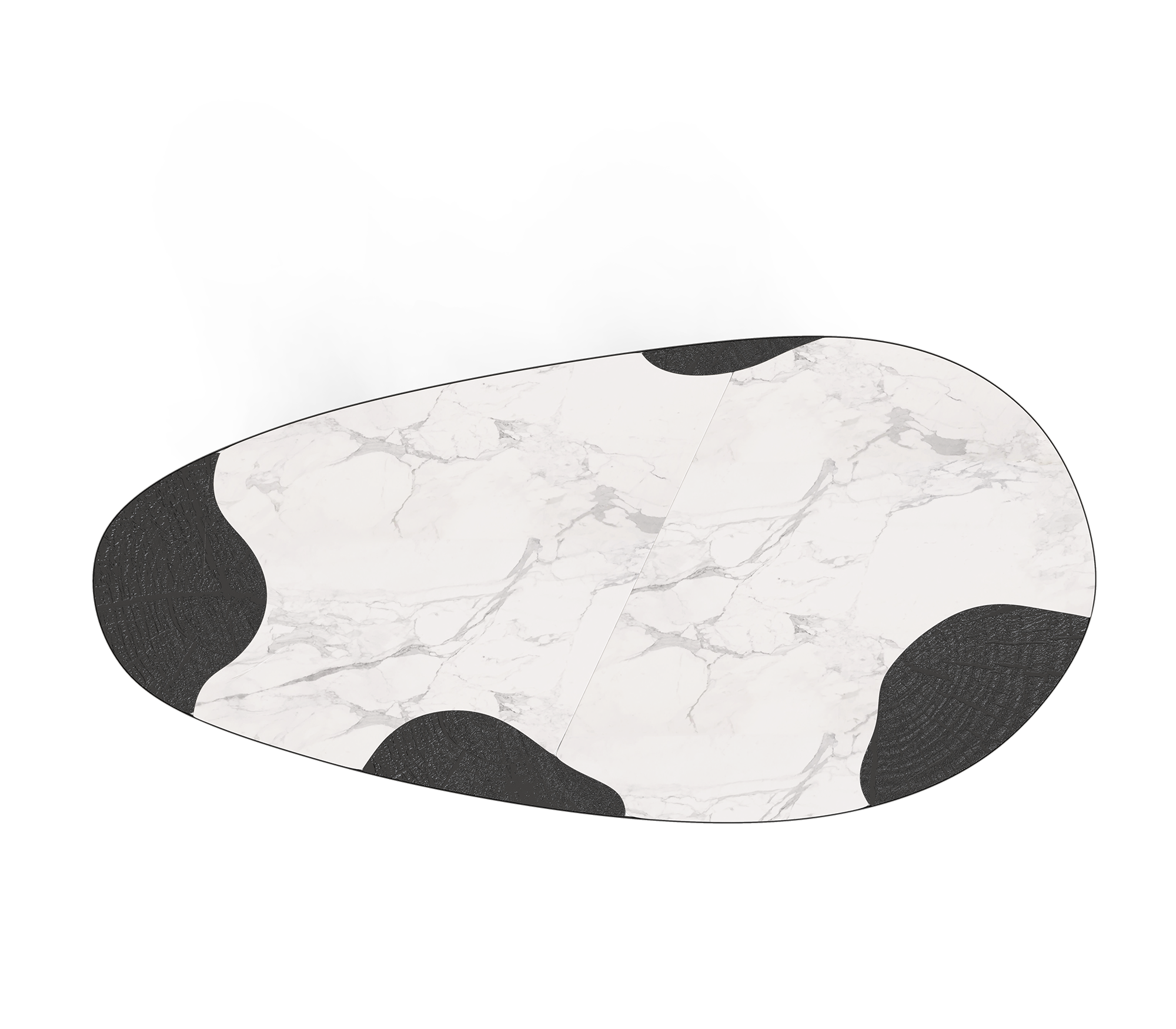 Ophelia Oval Carrara Marble & Gold Dining Table