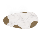Ophelia Oval Carrara Marble & Gold Dining Table