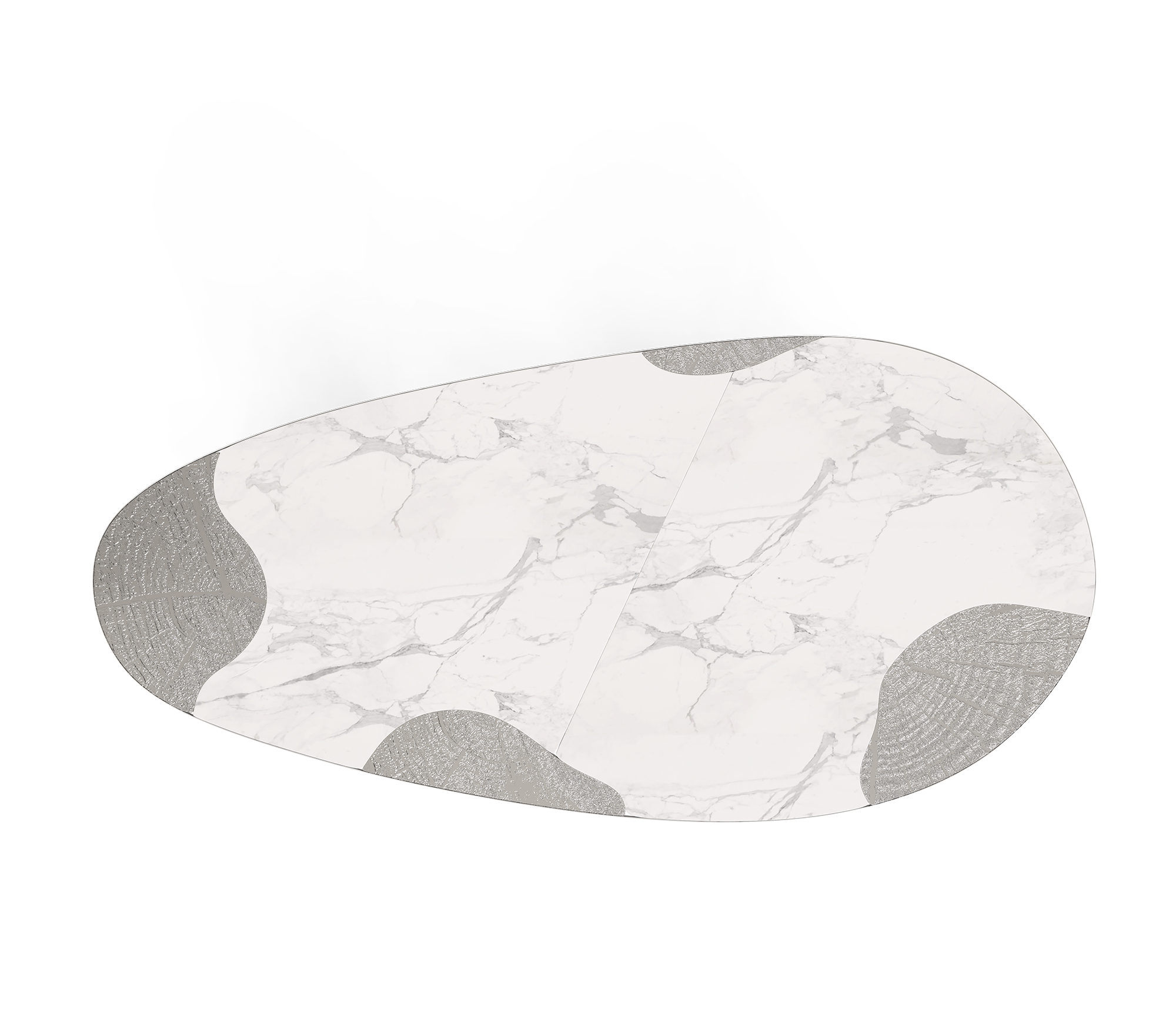 Ophelia Oval Carrara Marble & Gold Dining Table