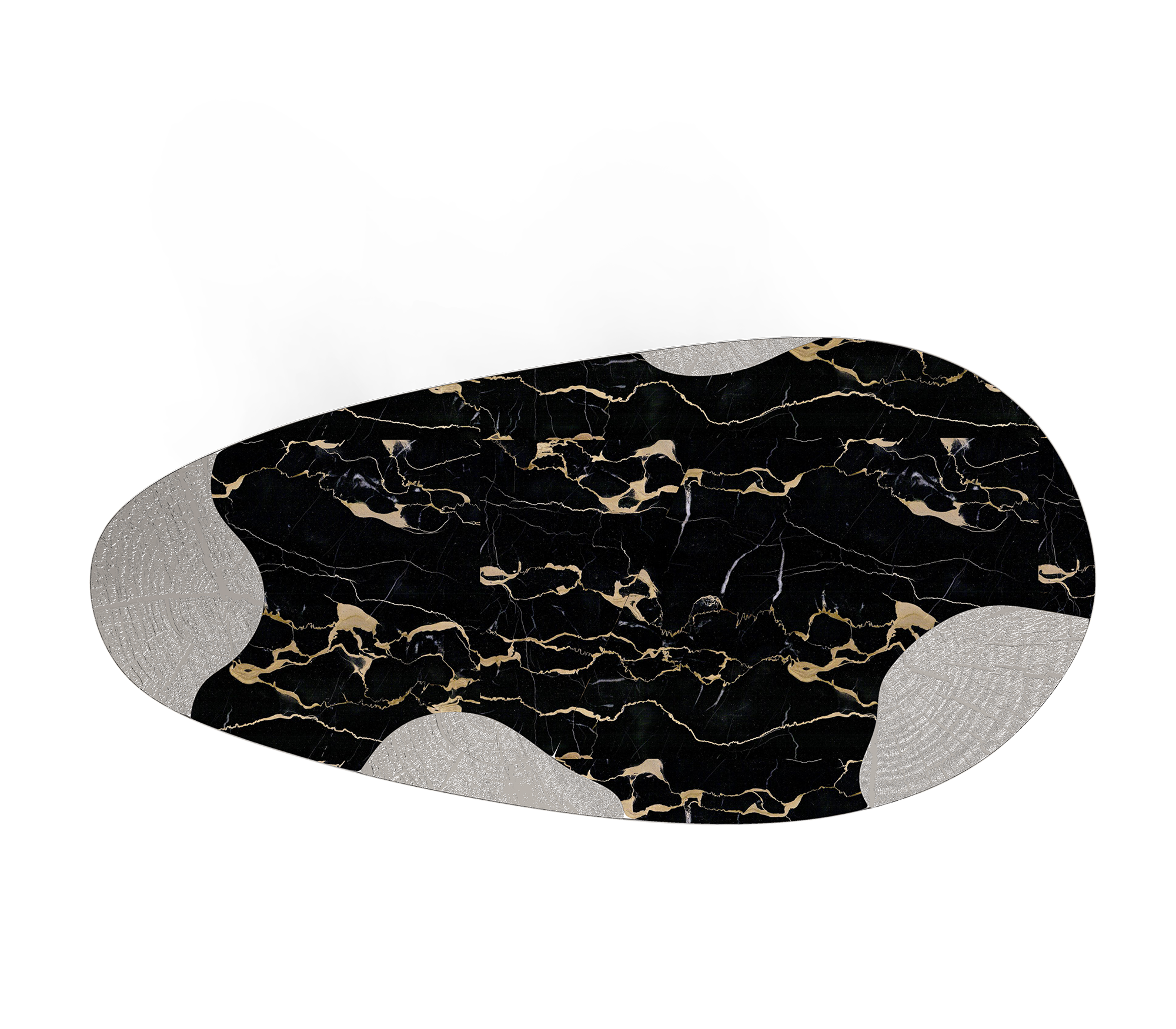 Ophelia Oval Carrara Marble & Gold Dining Table
