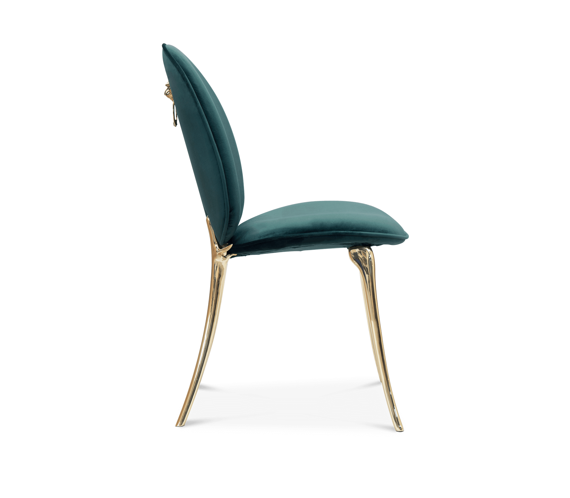 Soleil Curved Brass Modern Luxury Dining Chair