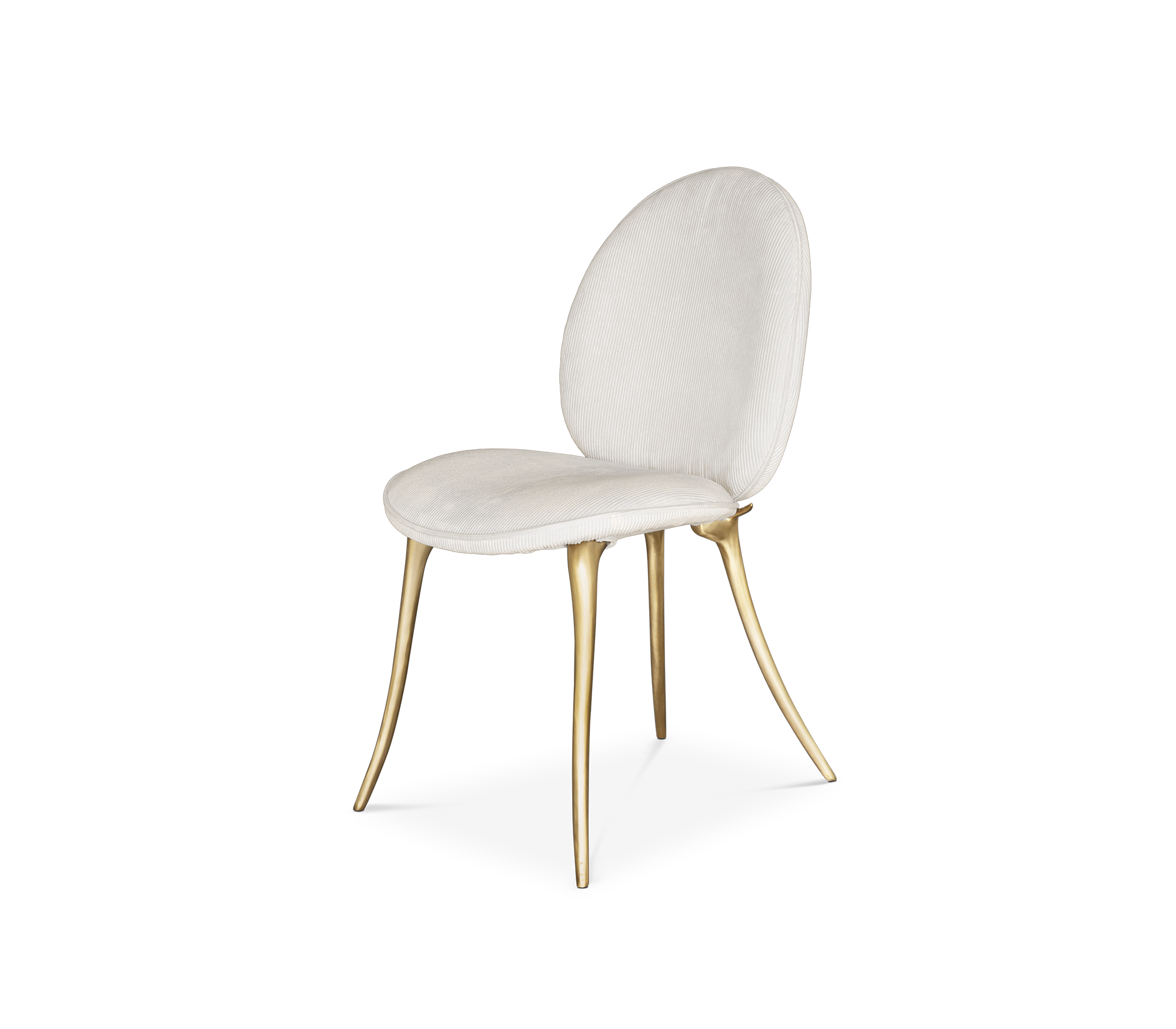 Soleil Curved Brass Modern Luxury Dining Chair