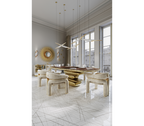 Elara Curved Sculptural Polished Brass Luxury Dining Chair