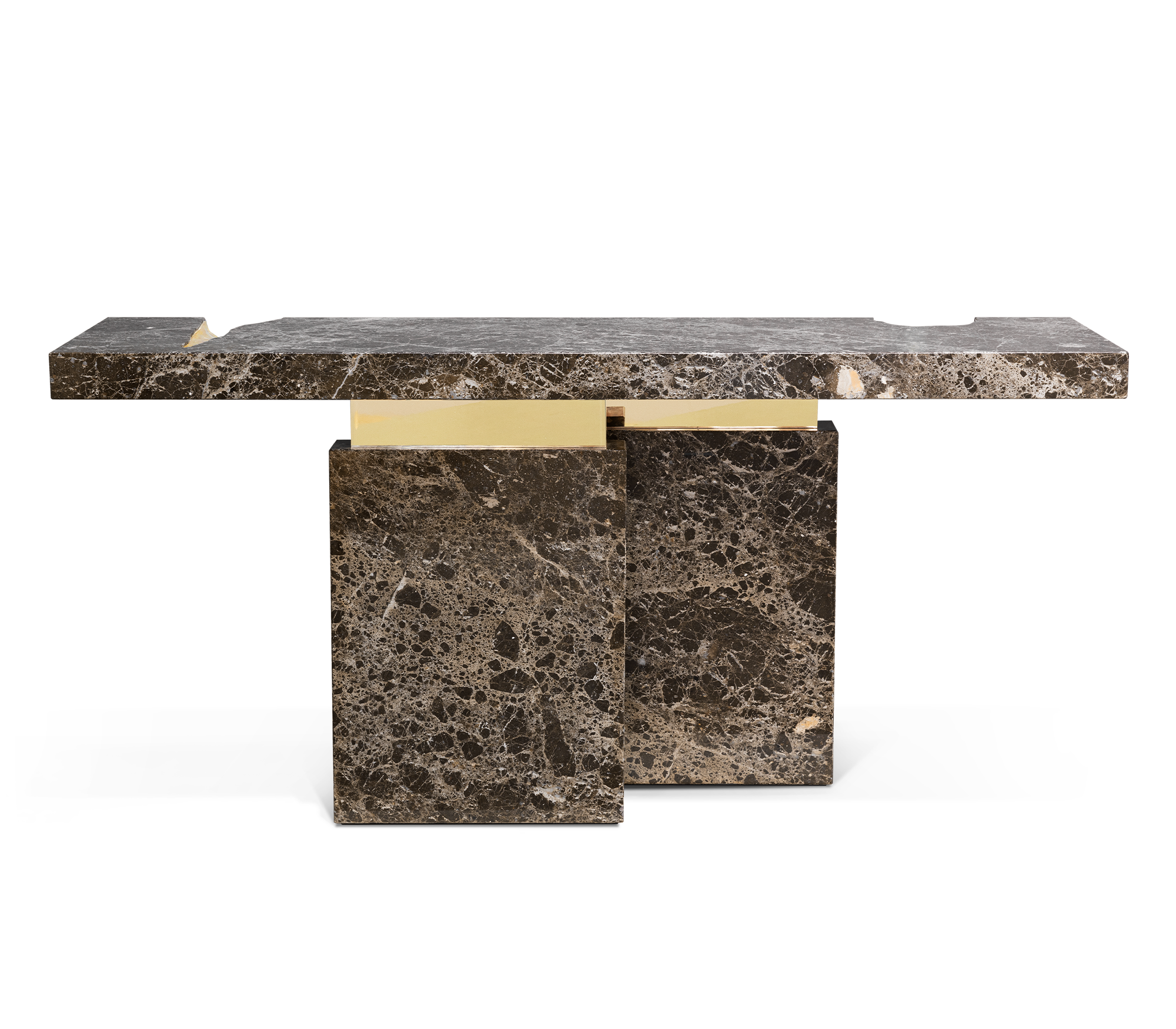 Empire Consoles Hammered Gilded Brass Entryways Cabinet Table