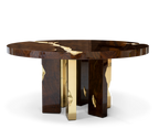 Empire Round Luxury Brass Inlay Dining Table