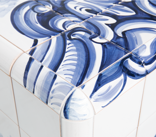 Heritage Azulejo Hand-Painted Ceramic Small Luxury Nightstand