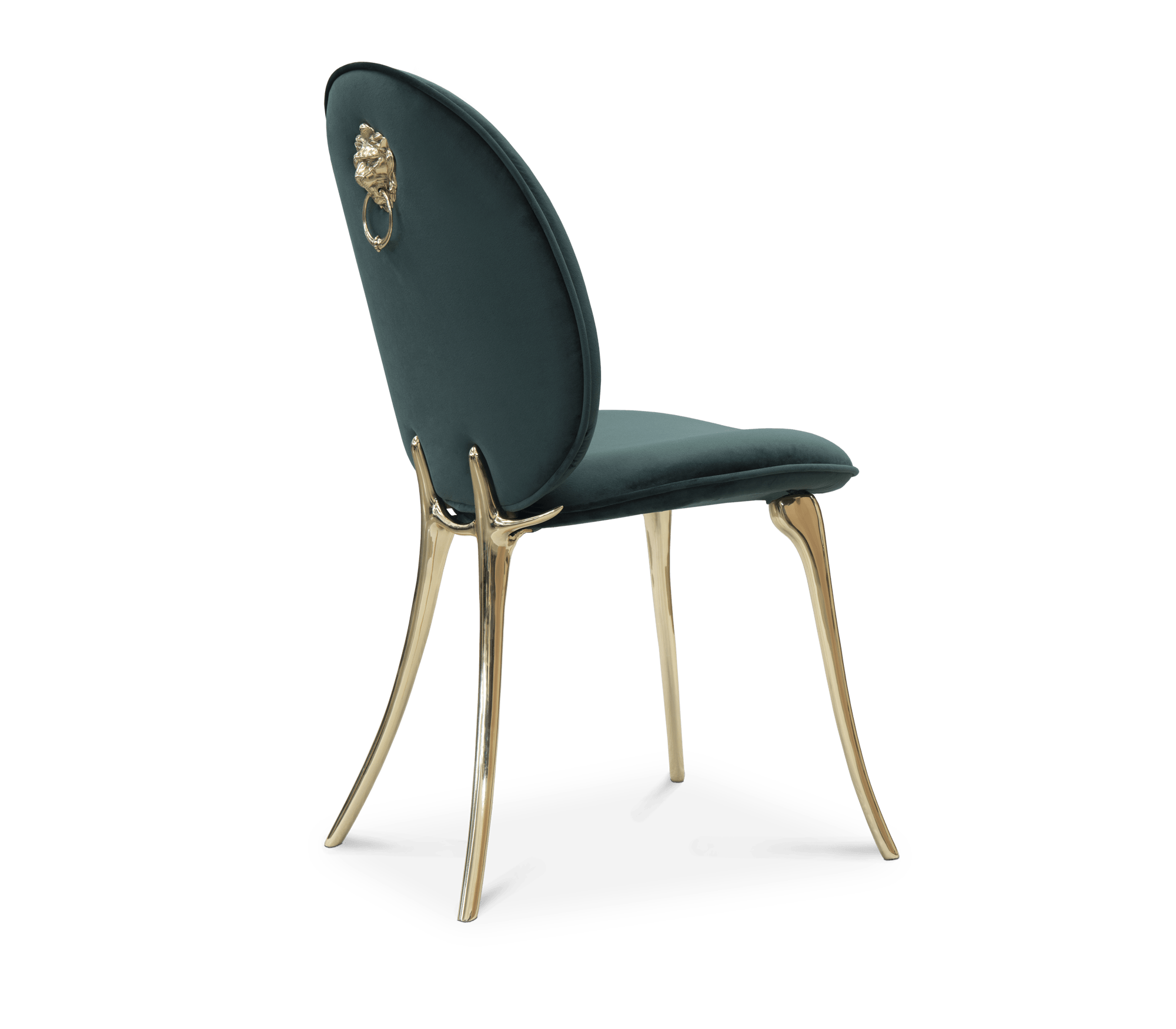 Soleil Curved Brass Modern Luxury Dining Chair