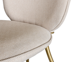 Soleil Curved Brass Modern Luxury Dining Chair