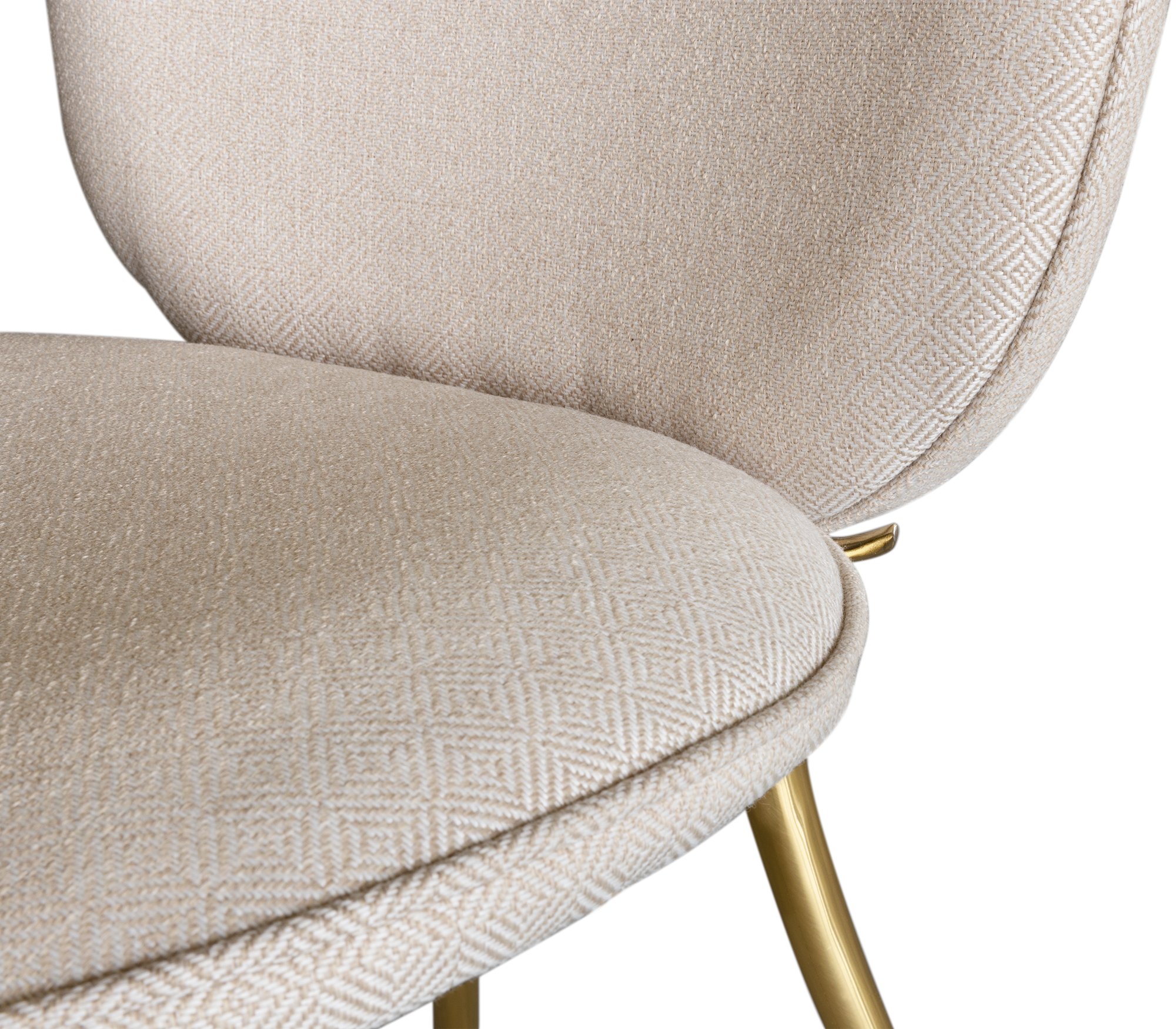 Soleil Curved Brass Modern Luxury Dining Chair