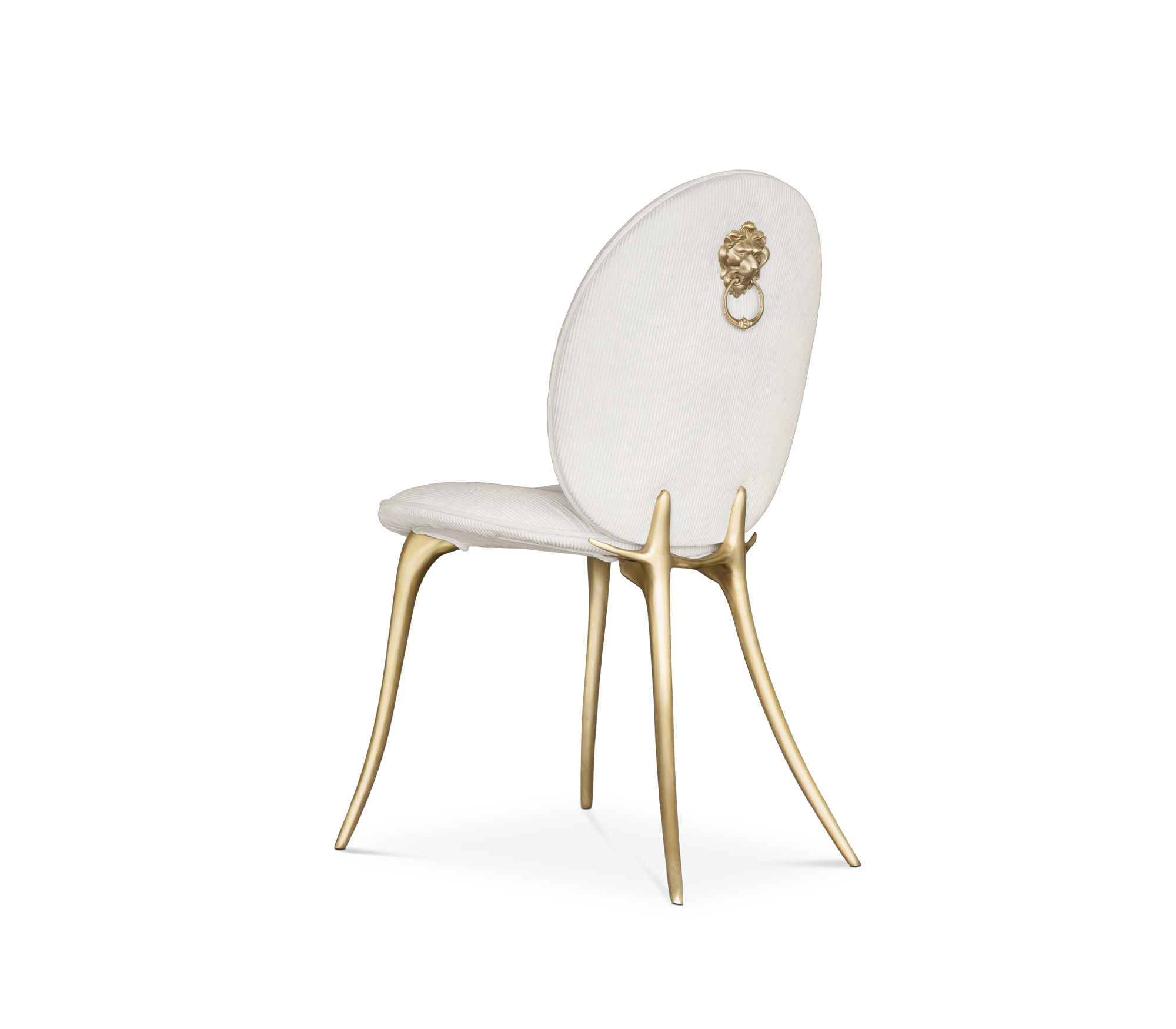 Soleil Curved Brass Modern Luxury Dining Chair