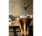 Chandra Cutout Polished Brass Velvet Dining Chair