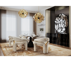 Elara Curved Sculptural Polished Brass Luxury Dining Chair