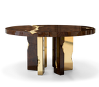 Empire Round Luxury Brass Inlay Dining Table