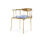 Nº 11 Azulejo Print Polished Brass Heritage Chair