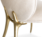 Soleil Curved Brass Modern Luxury Dining Chair