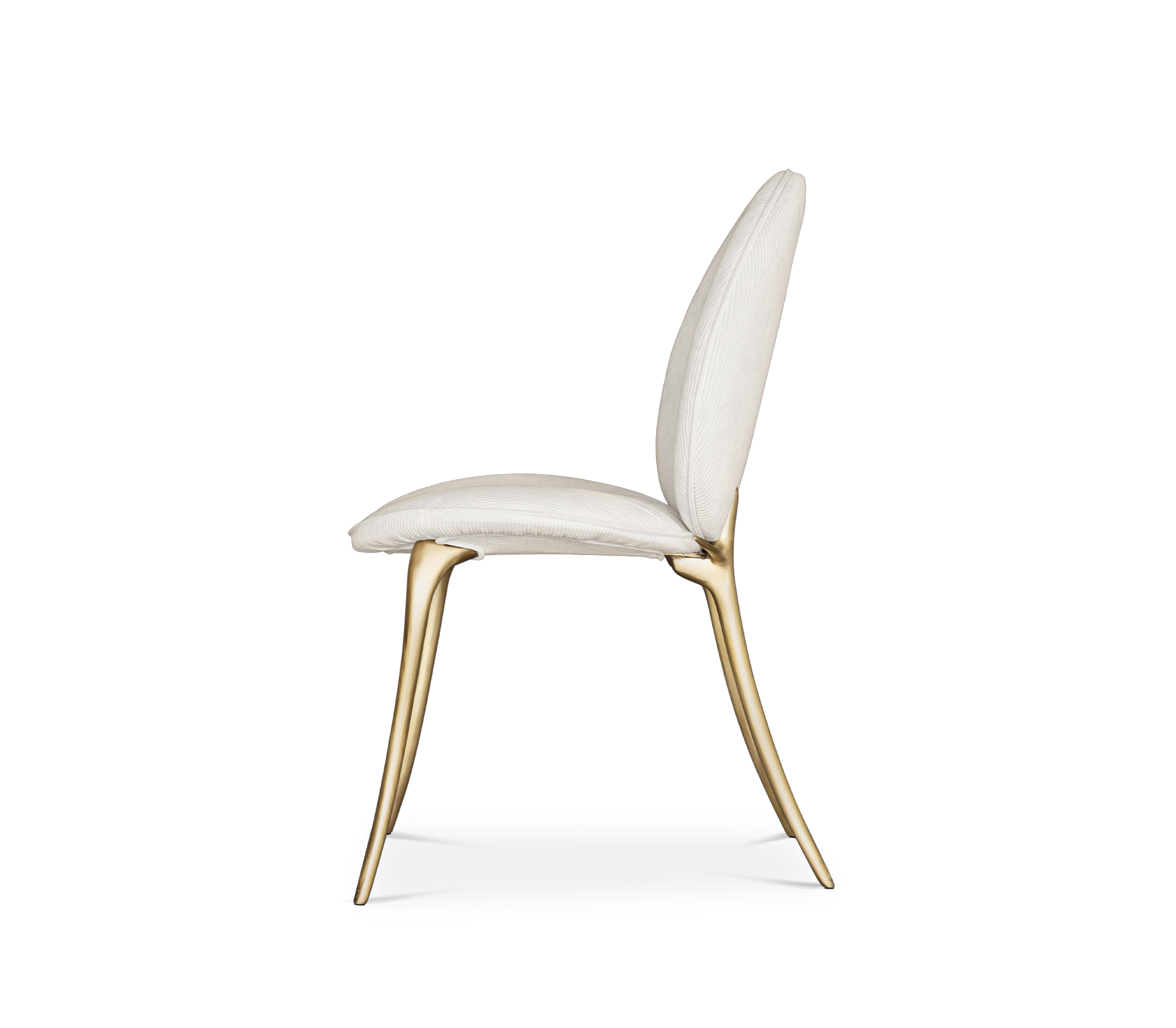 Soleil Curved Brass Modern Luxury Dining Chair