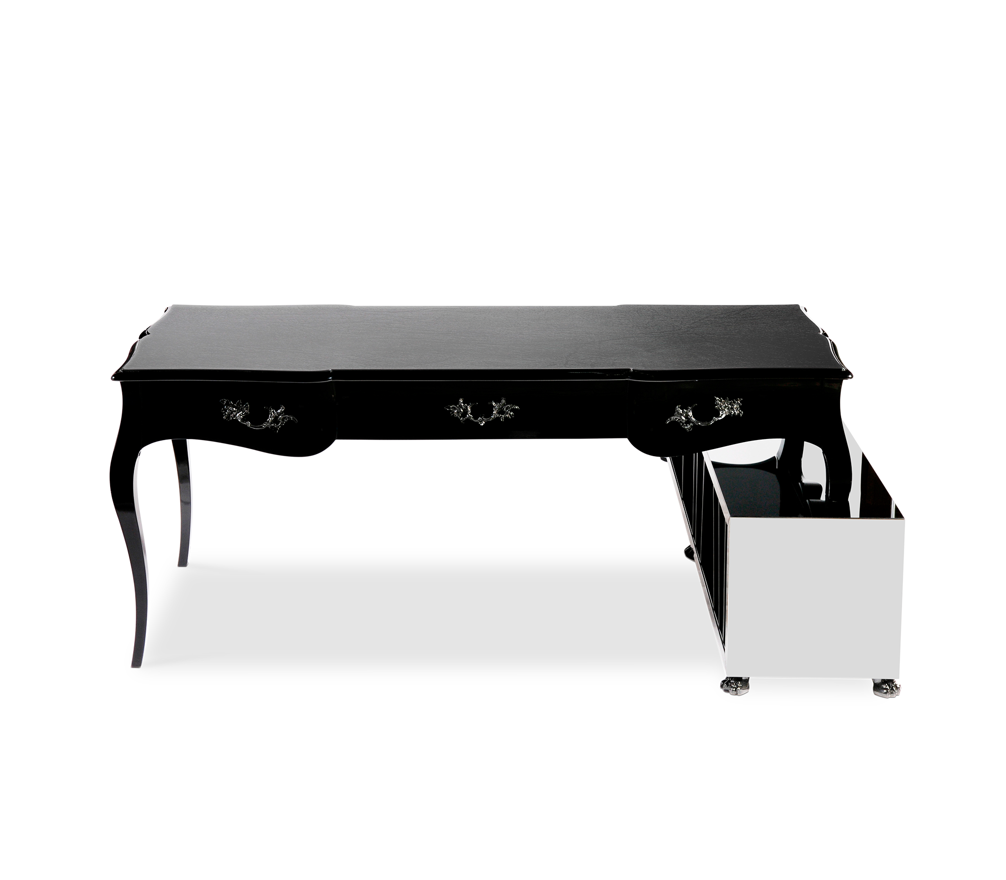 Boulevard Gloss Black Classic Executive Writing Desk