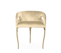 Chandra Cutout Gloss Brass Velvet Chair