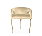 Chandra Cutout Gloss Brass Velvet Chair