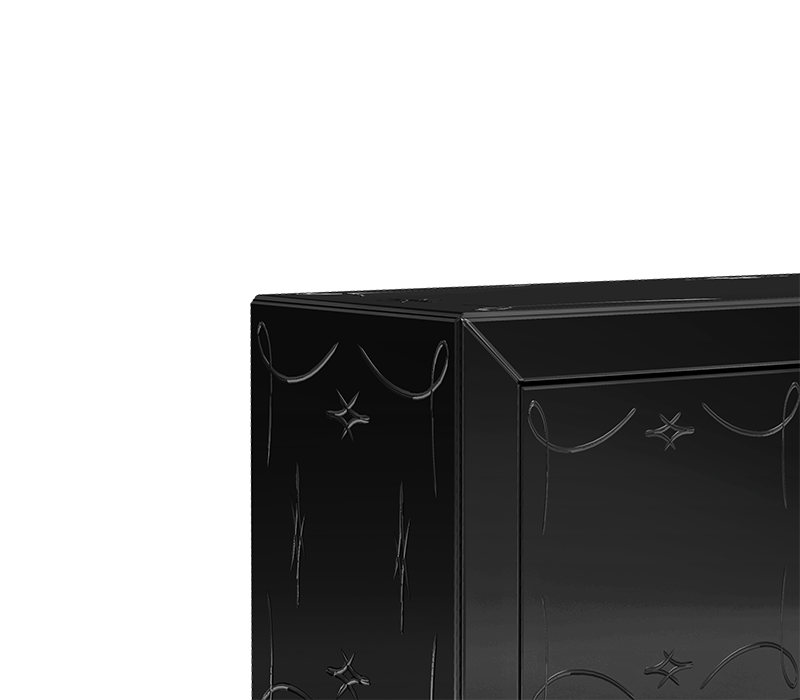 Metropolitan Luxury Mirrored Sideboard – Modern Black Buffet Cabinet with Storage