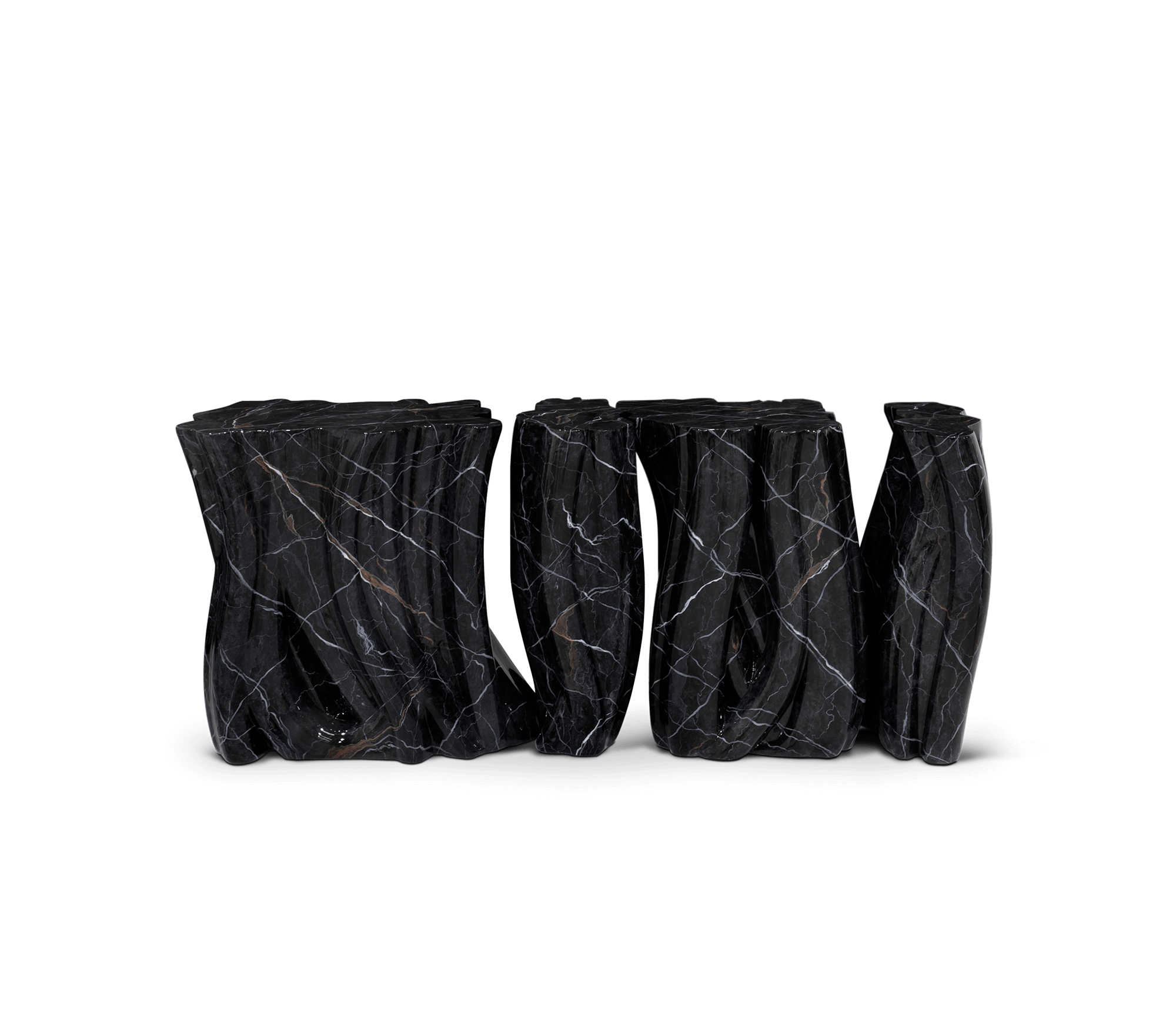 Monochrome Consoles Fluid Sculptural Resin Entryways Cabinet Table