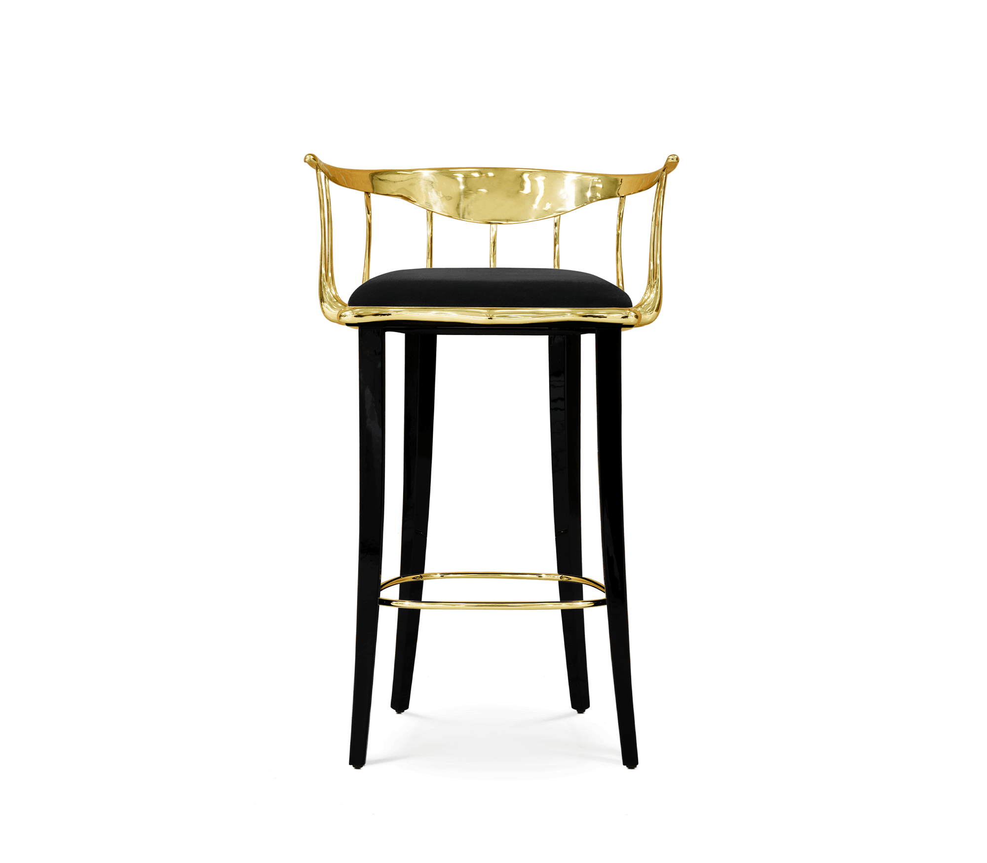Nº 11 Surrealist Polished Brass Bar Stool