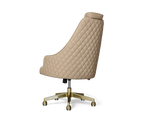 Atlas Diamond Stitch Leather Executive Office Chair with Brass Base