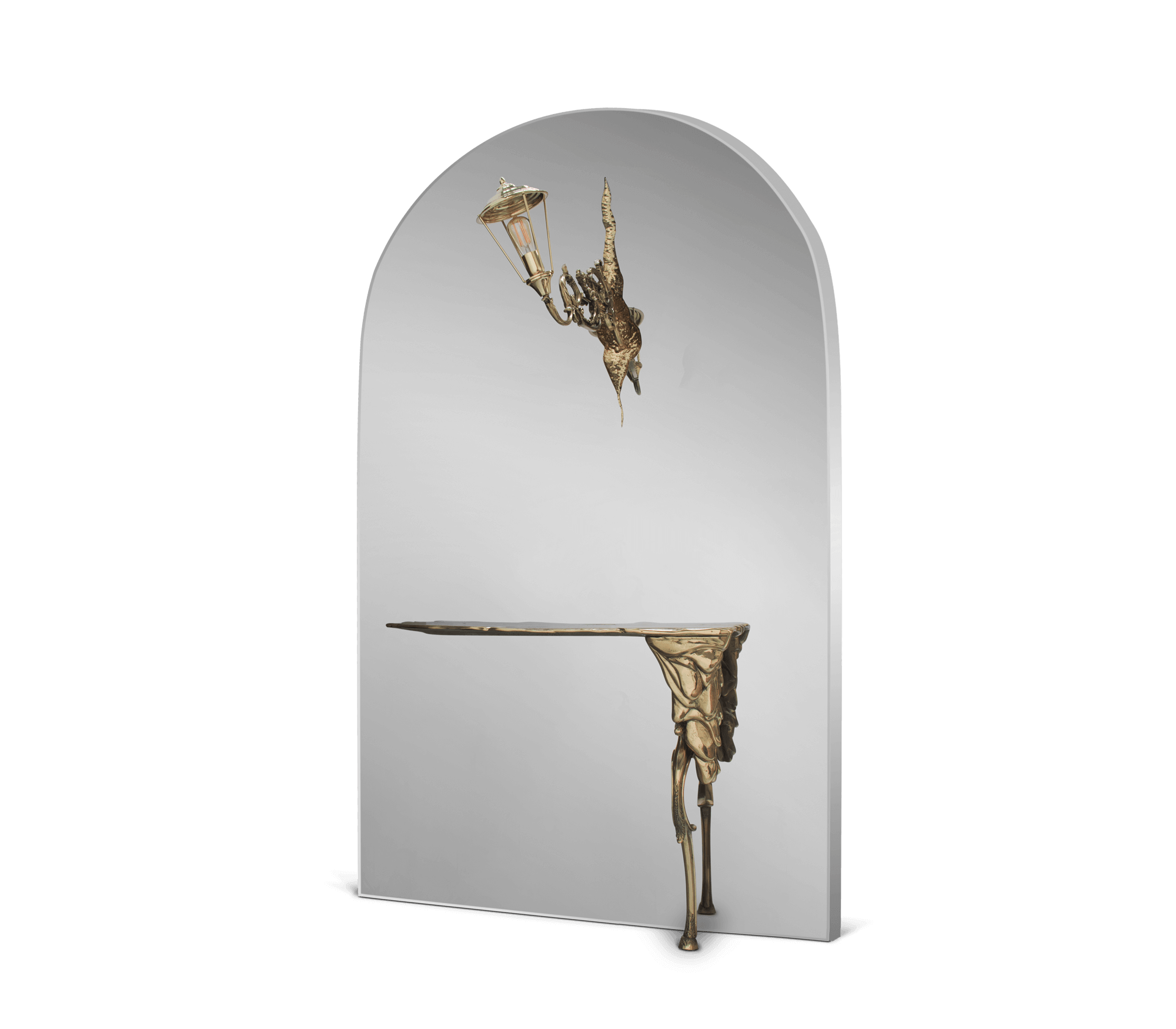 Lumiere Consoles Victorian Cast Brass Mirror Entryways Cabinet Table