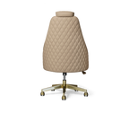 Atlas Diamond Stitch Leather Executive Office Chair with Brass Base