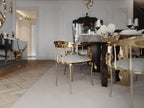 Nº 11 Cream Velvet Surrealist Polished Gold Dining Chair