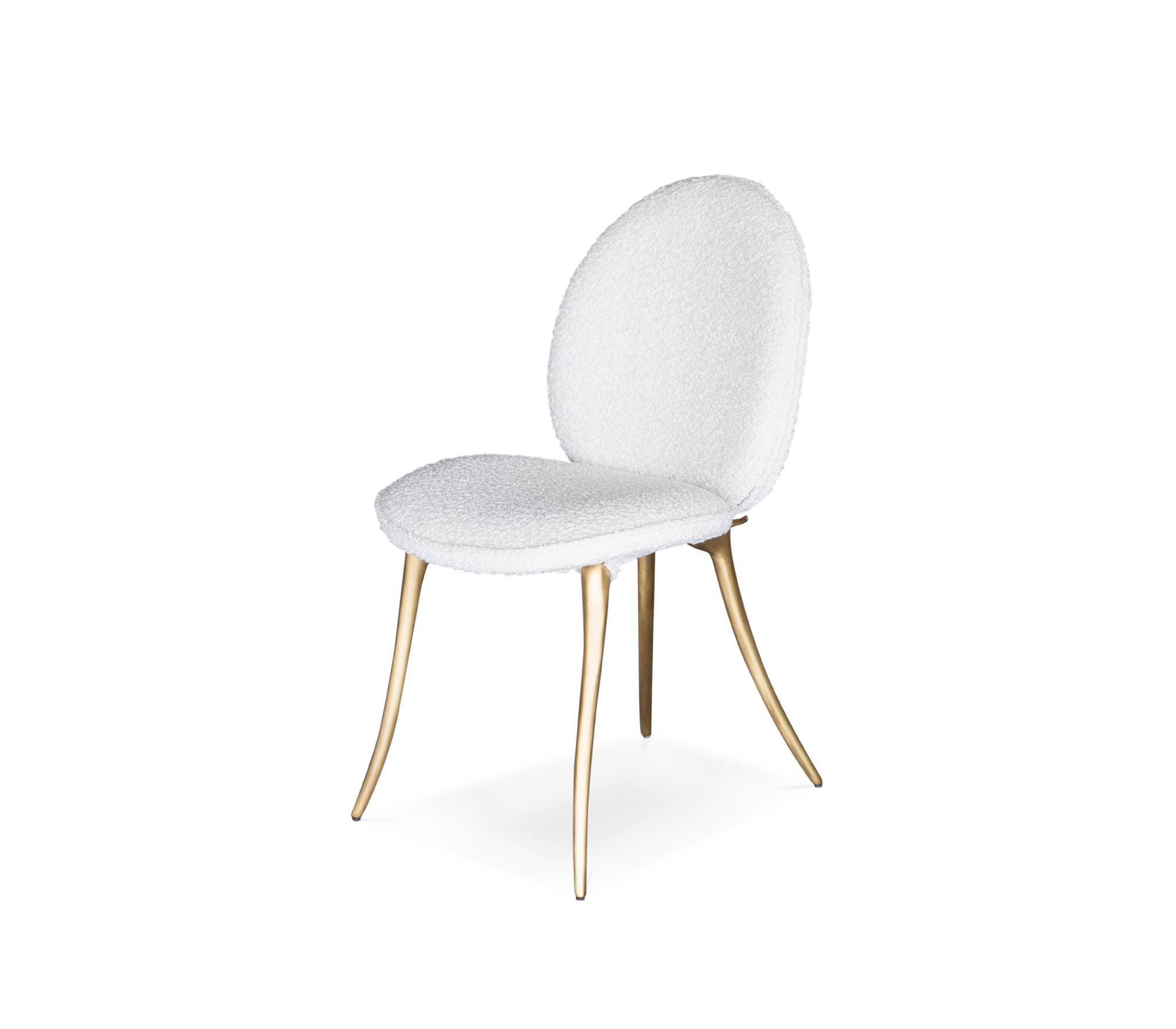 Soleil Curved Brass Modern Luxury Dining Chair