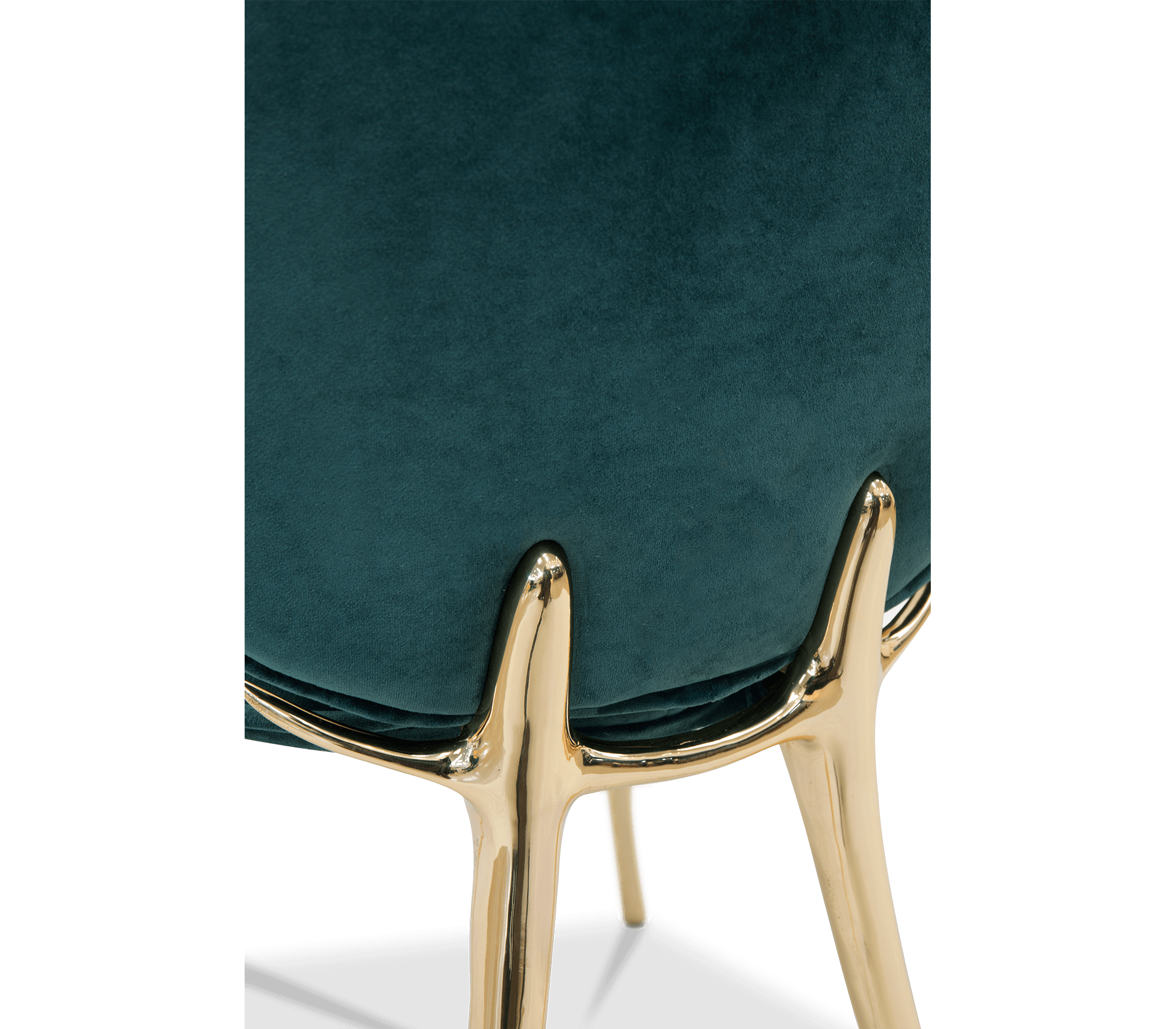 Soleil Curved Brass Modern Luxury Dining Chair