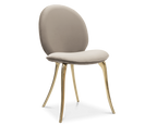Soleil Curved Brass Modern Luxury Dining Chair