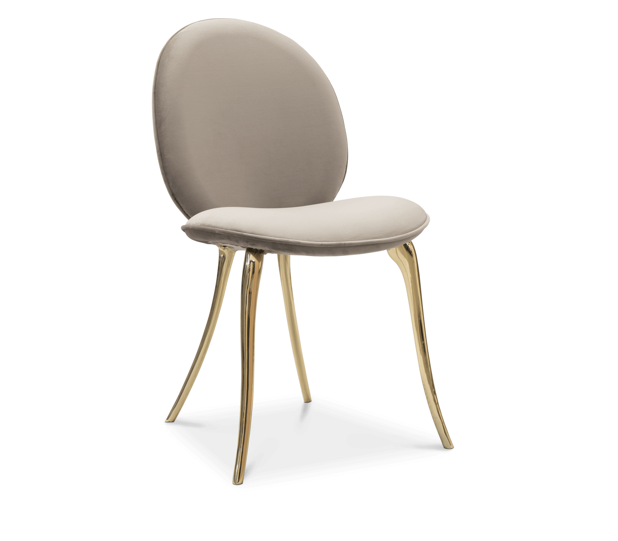 Soleil Curved Brass Modern Luxury Dining Chair