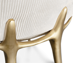 Soleil Curved Brass Modern Luxury Dining Chair