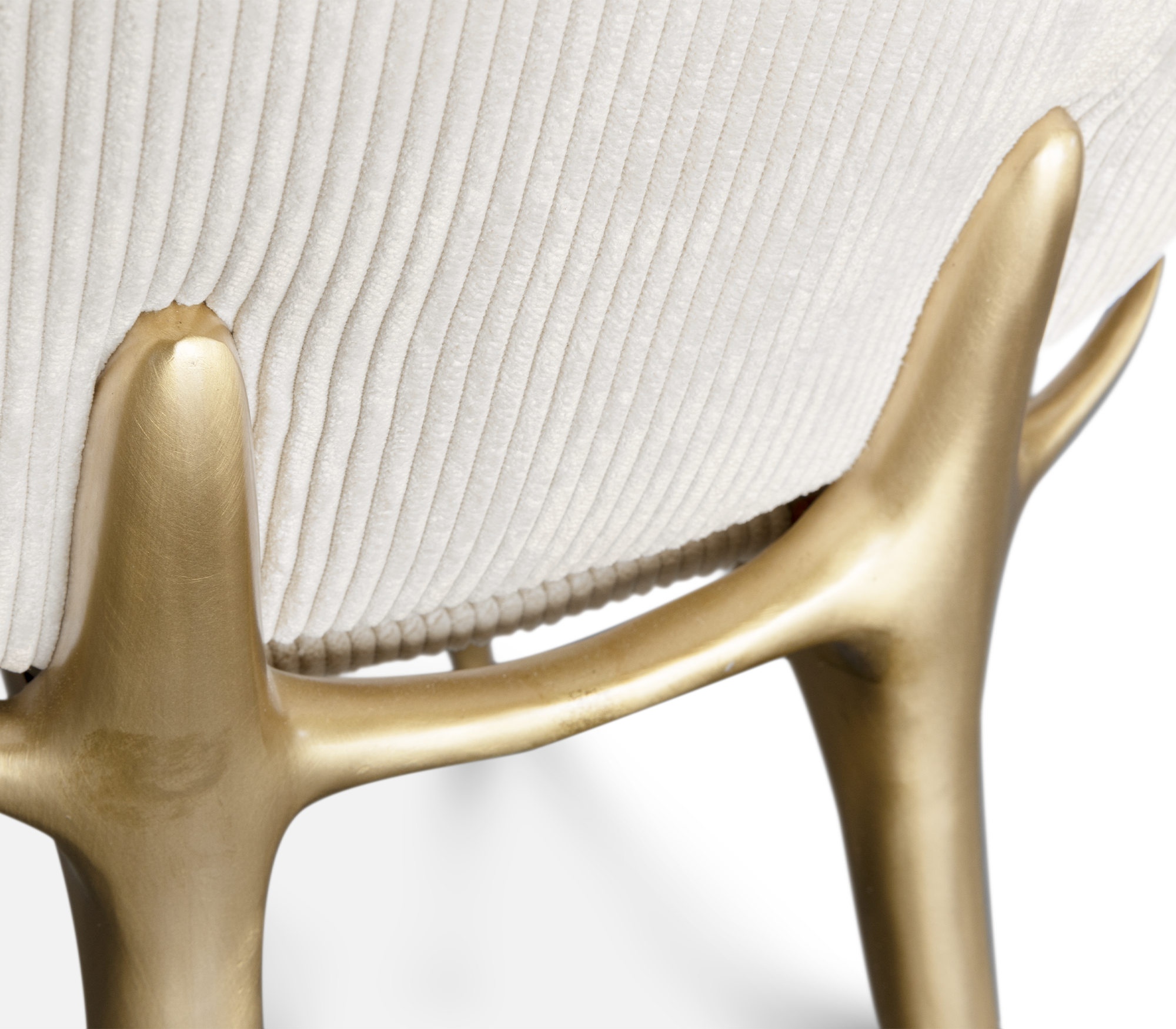 Soleil Curved Brass Modern Luxury Dining Chair