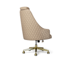 Atlas Diamond Stitch Leather Executive Office Chair with Brass Base