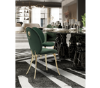 Soleil Curved Brass Modern Luxury Dining Chair