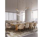Imperfectio Hammered Brass Textured Velvet Dining Chair