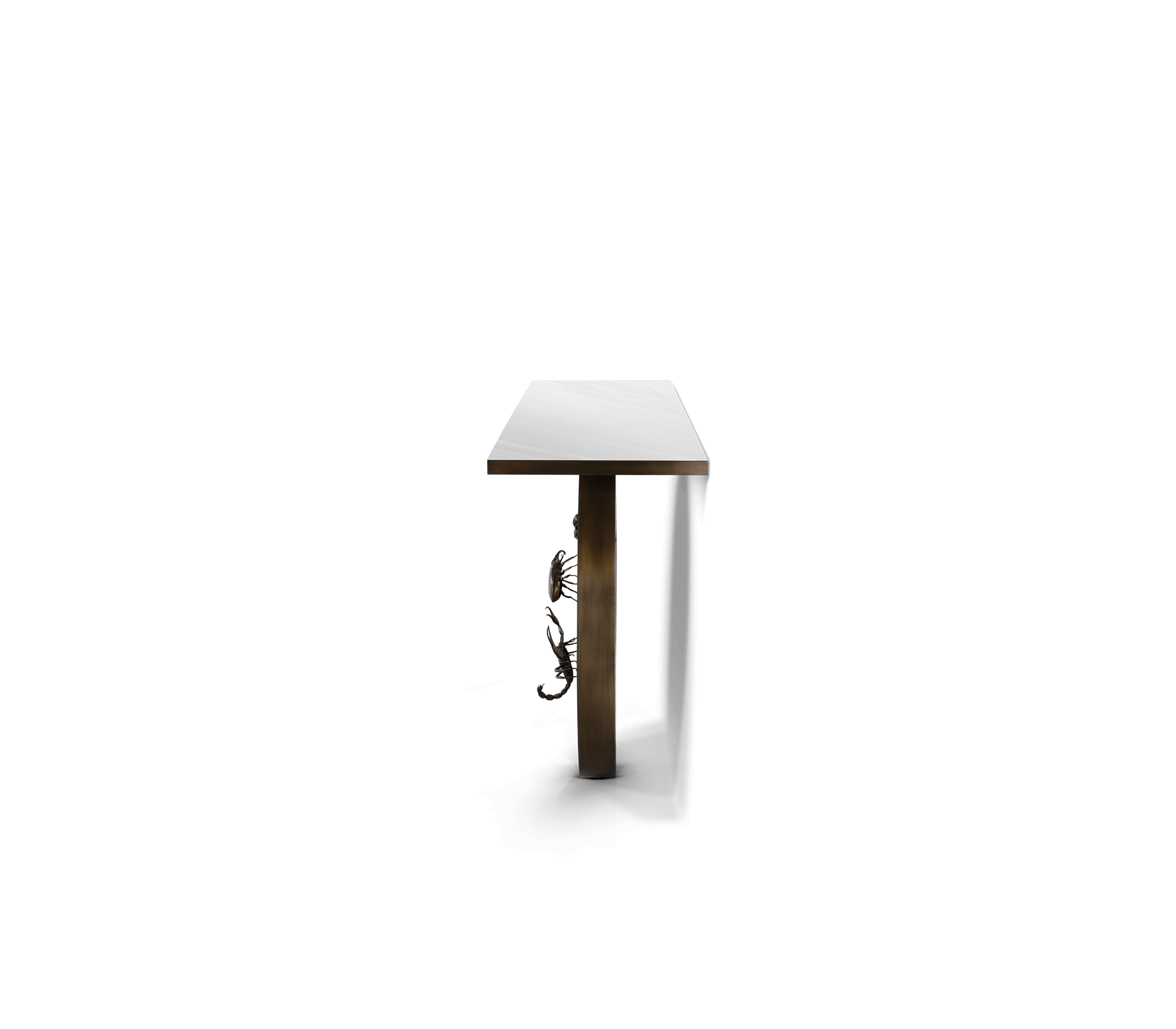Metamorphosis Consoles Patina Brass Sculptural Entryways Cabinet Table