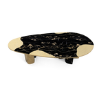 Ophelia Oval Carrara Marble & Gold Dining Table