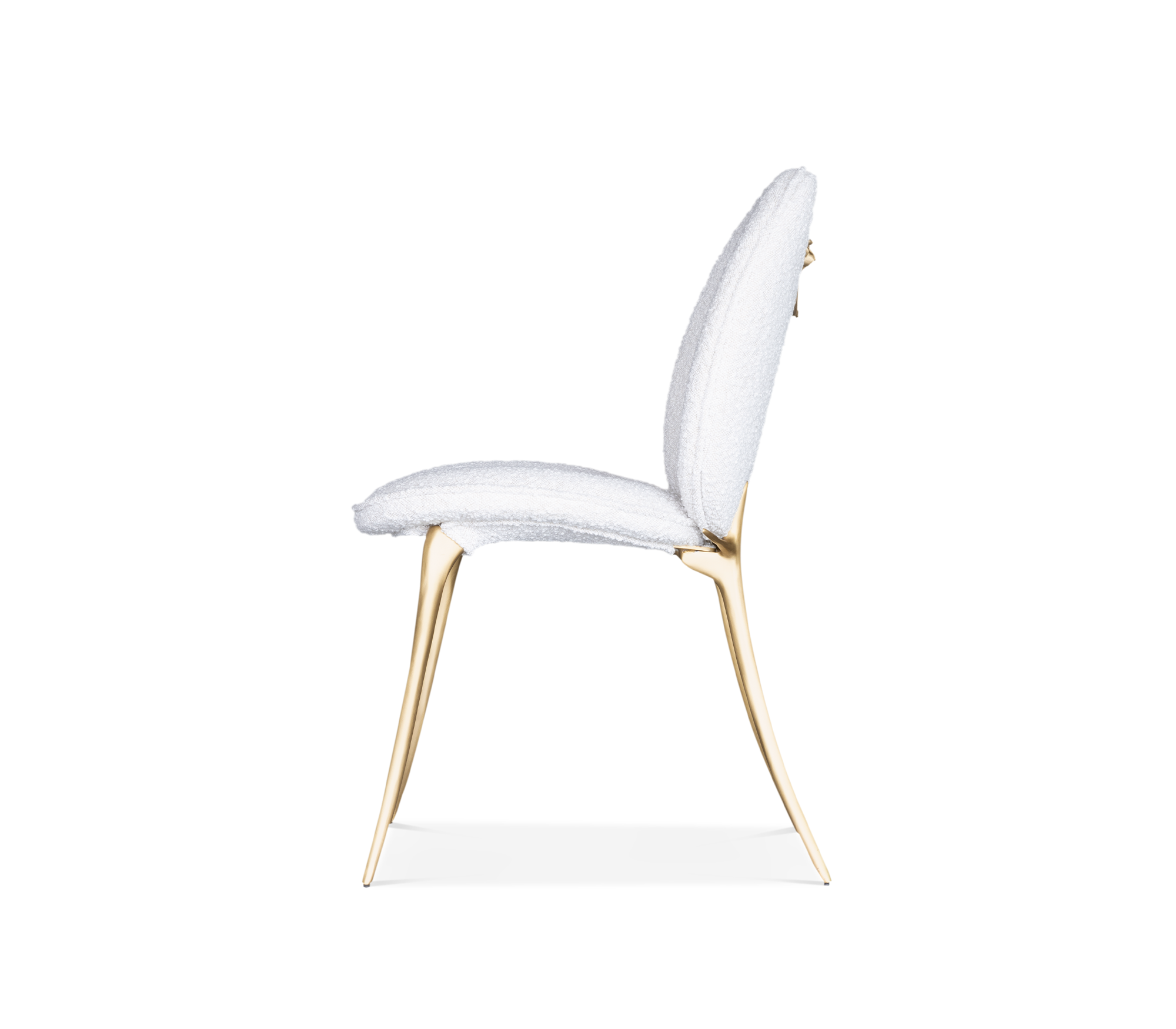 Soleil Curved Brass Modern Luxury Dining Chair