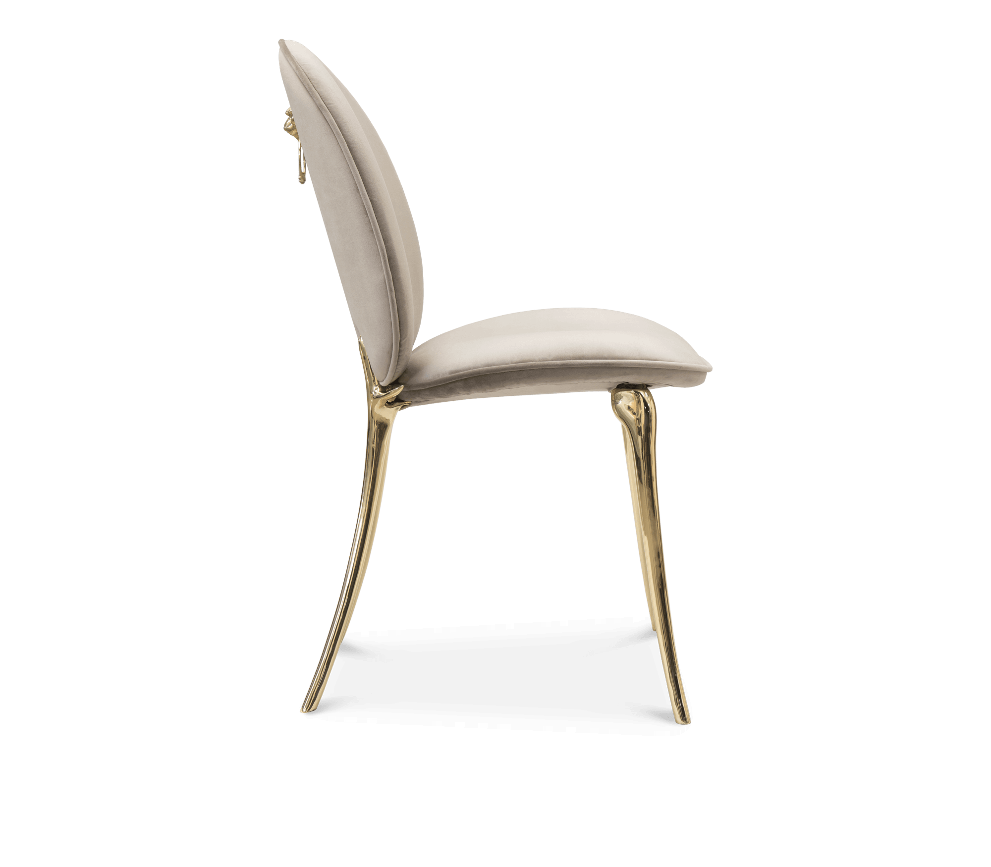 Soleil Curved Brass Modern Luxury Dining Chair